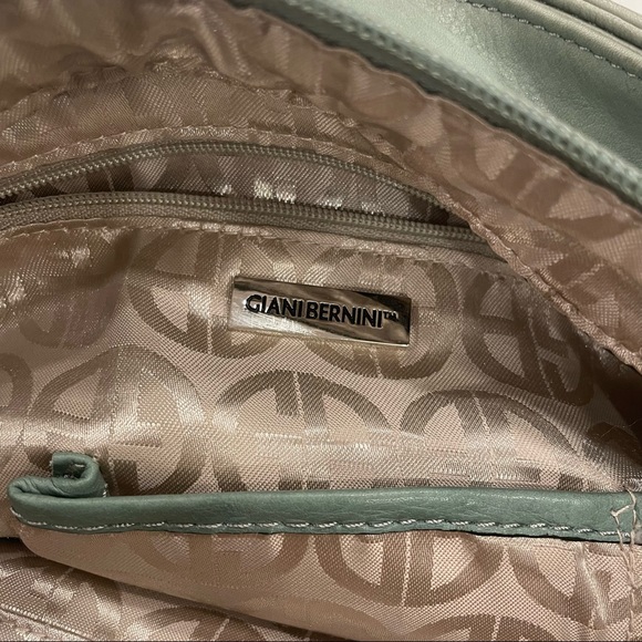 Sage green distressed Hobo bag purse. Gianni Bernini. Genuine Leather. - Picture 3 of 7